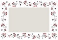 Berries and hearts. Hand drawn doodle rectangle vector frame.